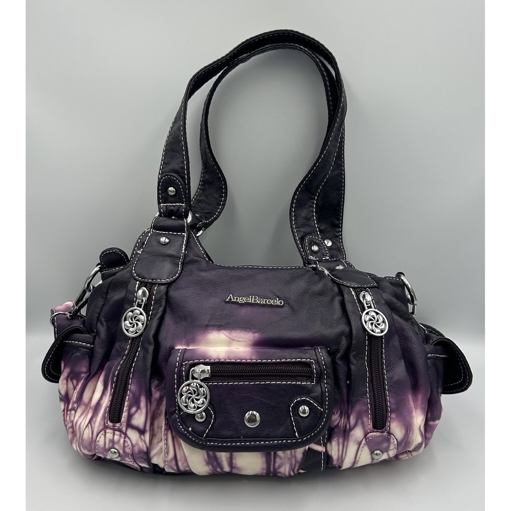 Vintage Angel Barcelo Purple Tie Dye Purse Y2K Festival Retro